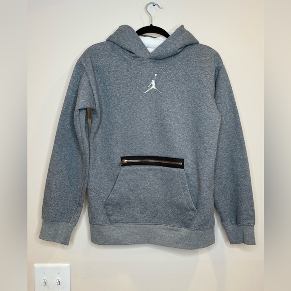 Jordan Tops - 🔥Jordan Gray Hoodie with Front Pocket and Logo Sz XL big boy or women’s S EUC🔥